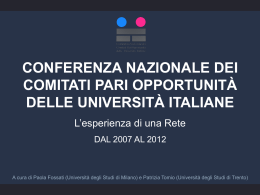 Conferenza Nazionale dei CPO delle Università Italiane