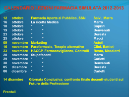 Il calendario completo delle lezioni