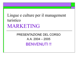 informazioni organizzative corso Marketing
