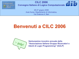 (3 articoli) CILC 2006 Convegno Italiano di Logica Computazionale
