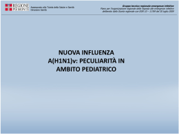 Nuova influenza A(H1N1)v: peculiarità in ambito pediatrico
