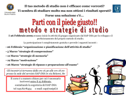 Diapositiva 1 - Servizio SAP-DSA - Università degli Studi di Padova