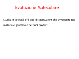 Lezione 8 – Evoluzione molecolare