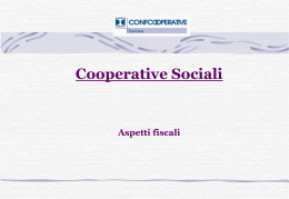 Cooperative Sociali Aspetti fiscali