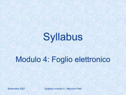 Syllabus mod. 4 (Excel)