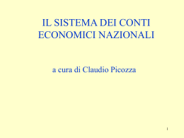 IL SISTEMA DEI CONTI ECONOMICI NAZIONALI