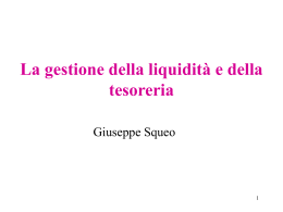 La liquidit&agrave; - Facolt&agrave; di Scienze Economiche ed Aziendali
