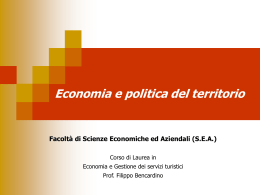 Economia e politica del territorio - Facoltà di Scienze Economiche