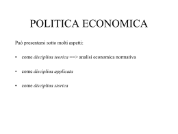 Il modello di politica economica