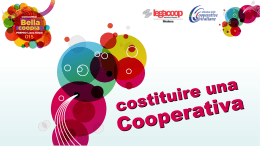 La cooperazione: costituzione di una cooperativa