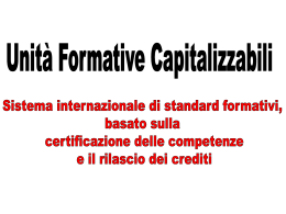 Unit&agrave; formative capitalizzabili