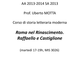 AA 2013-2014 SA 2013 Prof. Uberto MOTTA Corso di storia