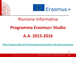 Slide riunione informativa Bando Erasmus+ studio A.A. 15/16