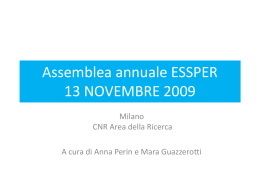 Riunione ESSPER 19 ottobre 2007 - Ceris-CNR