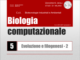 Costruzione di alberi filogenetici: Massima parsimonia