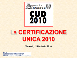CUD 2010 - Presentazione - Associazione Industriali della
