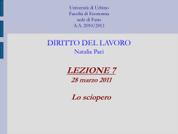 SCIOPERO - Universit&agrave; di Urbino