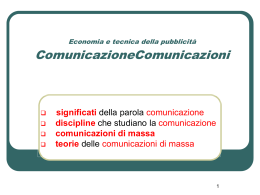 Economia e tecnica della pubblicità ComunicazioneComunicazioni