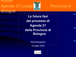 Forum provinciale Agenda 21 Locale