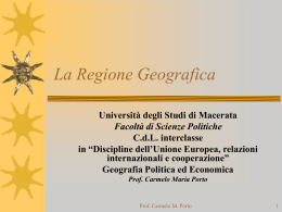 LA REGIONE GEOGRAFICA - Università degli Studi di Macerata