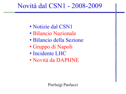 Notizie e novit&agrave; dal CSN1 & GRI Napoli