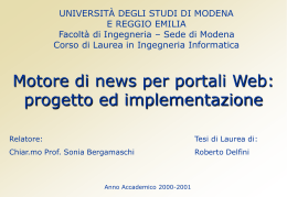 Motore di news per portali Web: progetto ed implementazione