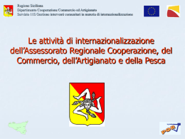 Regione Siciliana Dipartimento Cooperazione Commercio ed