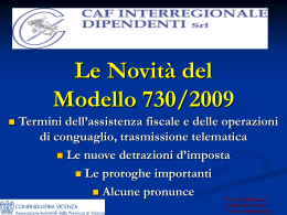 Novità Modello 730_2009 - Associazione Industriali della