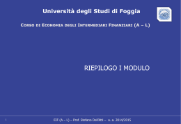 Riepilogo I Modulo_14.15 - Universit&agrave; degli Studi di Foggia