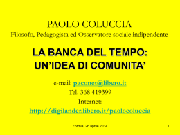 SLIDES per il Seminario di Formia