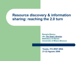 Resource discovery & information sharing