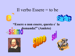 Il verbo Essere = to be