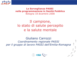 Lo stato di salute percepito e salute mentale