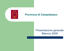 Provincia di Campobasso LA DINAMICA DELLE ENTRATE ALL