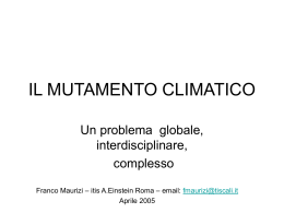 "Il mutamento climatico: Un problema globale