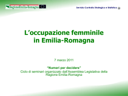 L`occupazione femminile - ER Statistica - Regione Emilia