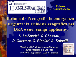 Il ruolo dell`ecografia in emergenza-urgenza: la richiesta ecografica