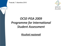 OCSE-PISA 2009 Programme for International Student