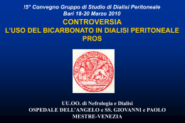 L`uso del bicarbonato in dialisi peritoneale Pros Mariano FERIANI