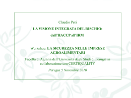 dall`HACCP all`IRM - Università degli Studi di Perugia