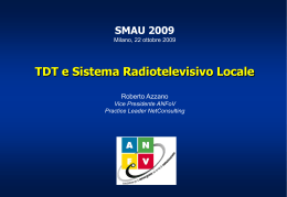 TDT e Sistema Radiotelevisivo locale di Roberto Azzano