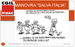 MANOVRA &ldquo;SALVA ITALIA&rdquo;