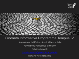 L`esperienza del Politecnico di Milano e della