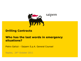 Drilling Contracts Who has the last words in emergency