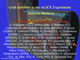 Roberto Barbera Grid activities at the ALICE Experiment