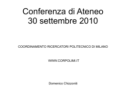 Conferenza di Ateneo 30 settembre 2010