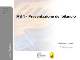 IAS 1 - Presentazione del bilancio
