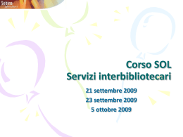 Corso SOL - Sistema bibliotecario di Ateneo