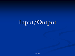 Input/Output