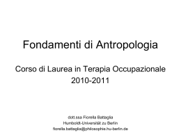 lezioniantropologia - Terapia Occupazionale